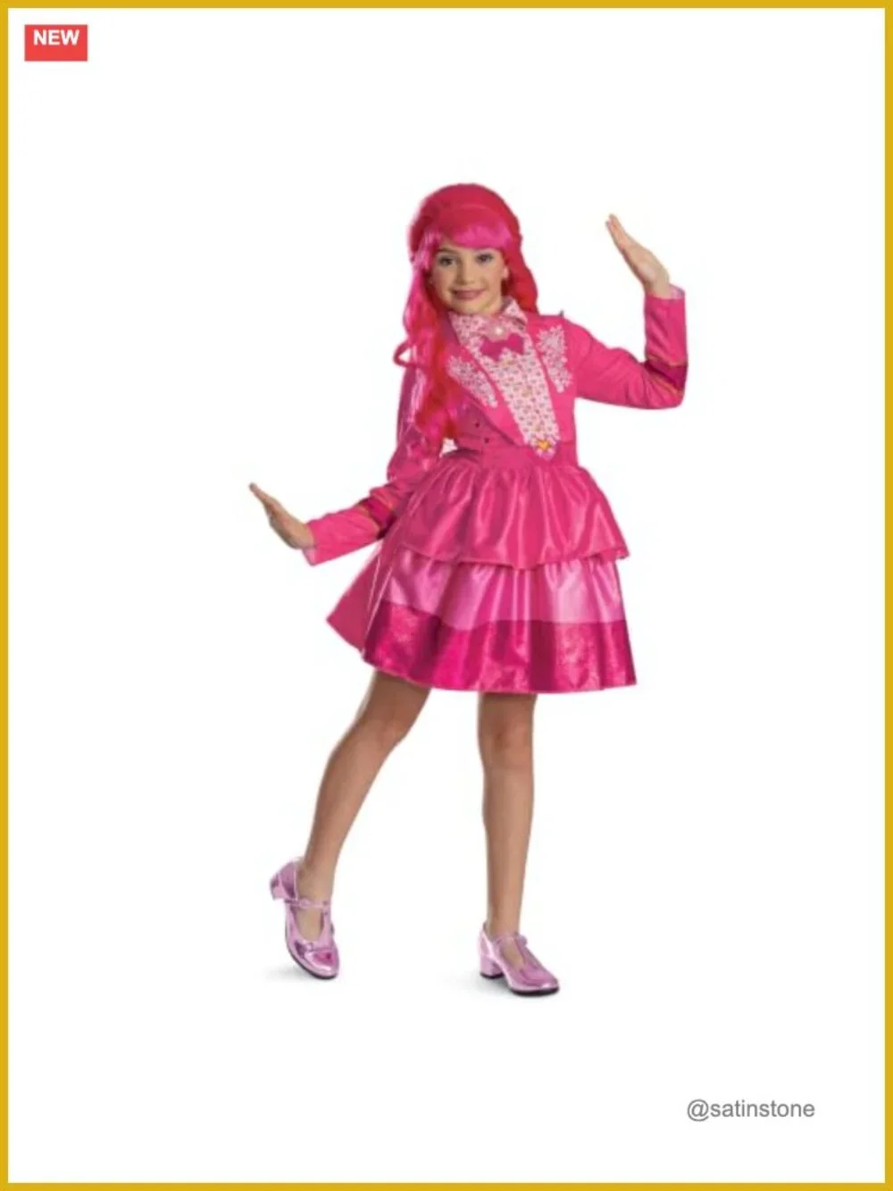 Official Disney Descendants Pink Wicked Wonderland Halloween Costume Dress for